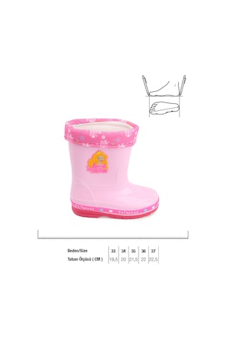 Gezer Kışlık Prenses Kız Çocuk Yağmur Çizme Gc2kfm.00647.00.r90.g75 Pembe