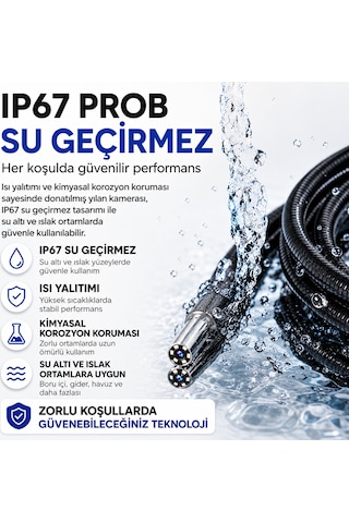 Uninet Oynar Başlıklı Joystickli Ekranlı Kayıt Yapabilen 1mt Kablolu Endoskop Yılan Kamera