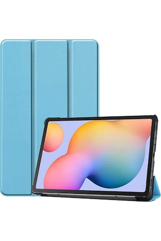 Galaxy Uyumlu Tab A7 Lite T225 Frm Smart Cover Standlı 1-1 Kılıf-mavi Arka Kapak