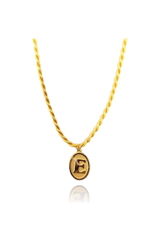 14 Ayar E Harf Sarı İpli Kolye