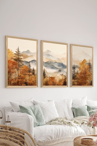 Artavessa 3 Parça Ahşap Çerçeve Görünümlü Mdf Tablo Seti - ERSYCRVSZ3SET4 15 x 20 15 x 20