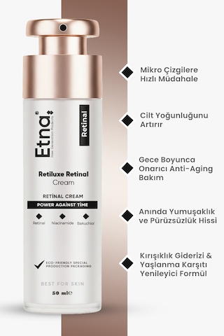 Etna Pharma Retiluxe Kırışıklık Ve Yaşlanma Karşıtı, Aydınlatıcı, Anti-aging Retinal Krem 50 Ml