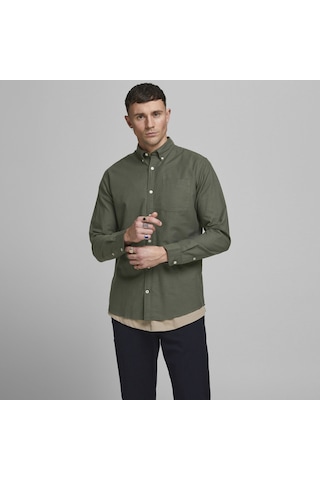 Jack & Jones Klasik Oxford Gömlek 12182486 Forest Night Koyu Yeşil