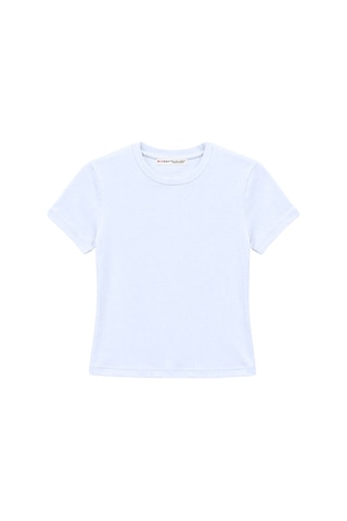 Mixray 2100 Kadın Slim Fit Bisiklet Yaka Soft Basic T-shirt Bebe Mavi Bebe Mavisi