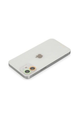 Apple, Uyumlu iPhone 11 Renkli Kamera Lens Koruma Cam - Turuncu-yeşil
