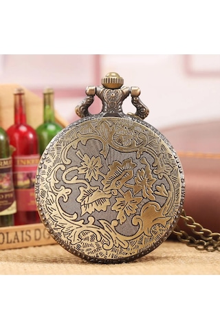 Kişiye Özel Galata Kulesi Kabartmalı Antik Bronz Cep Saati