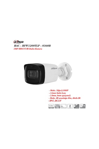 Dahua HAC-HFW1200TLP-0360B-DIP 2MP HDCVI IR Bullet Kamera