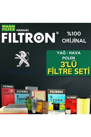 Peugeot 206 1.4 Filtron Filtre Bakım Seti 1998-2009 (505525664)
