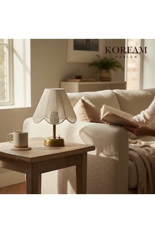 Rosalinda Modeli - Beyaz Çiçek Şeklinde Kablosuz Pilli Masa & Gece Lambası Çok Renkli 88055957