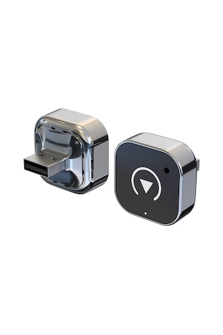 Honeybeeshop Siyah Mini Kablosuz Carplay Android Adaptörü 2si 1 Arada Şifreli Köpek Kablolu Kablosuz Tak Çalıştır Usb Usb-c Akıllı Araba Çözümü