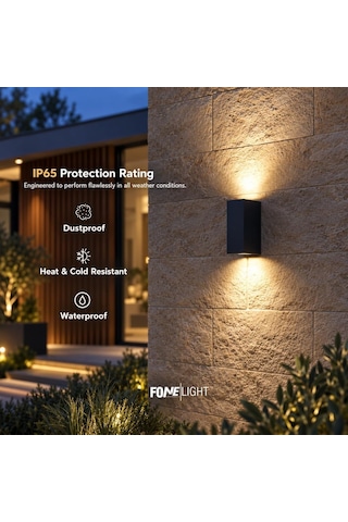 Apliken Çift Yönlü Led Duvar Apliği 14w Gu10 Ip65 Alüminyum Dış Mekan Bahçe Cephe Balkon Teras Aydınlatma Antrasit Ral7016 Diğer
