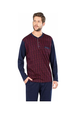 Pierre Cardin Uzun Kollu Çeyizlik Jakarlı Kışlık Pijama Takım5465