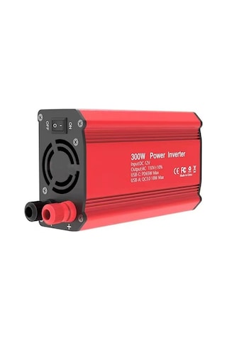 Besthome1 Pd65w Hızlı Şarj 300w Araç İnvertörü 12v'den 110v'a Qc3.0 Kırmızı Qu Fişli Güç Dönüştürücü
