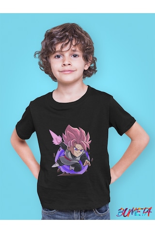 Bumeta Dragon Ball Super Goku Black Chibi Çizgi Film Dizi Çocuk Tişört T-shirt Siyah