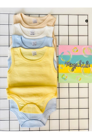 Miyakıdsworld Büyük Boy 4 Adet Çocuk Çıtçıtlı Body 3-12 Yaş Özel Gereksinimli Zıbın Renkli