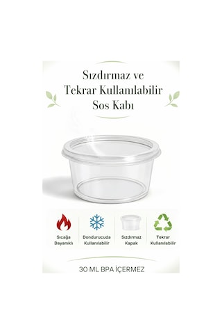 100 Adet 30 Ml Sızdırmaz Mini Saklama Kabı Sosluk Buzluk Kabı Mıt1362 Şeffaf