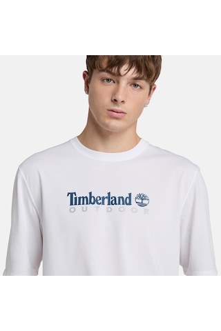 Timberland Uv-protection Logo Short Sleeve Tee Erkek T-shirt-33629 Beyaz