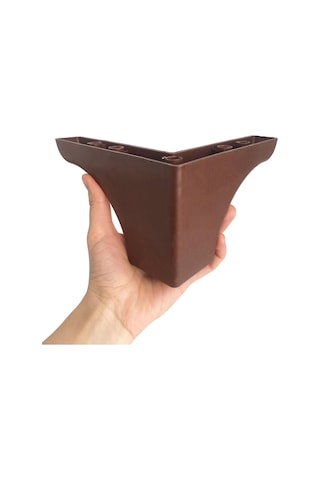 Açelya 10 Cm Ceviz Ahşap Desenli Lüx Mobilya Kanepe Sehpa Ünite Koltuk Ayağı Plastik Baza Ayak