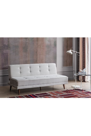 Retro Kolsuz Yataklı Kanepe Krem Krem