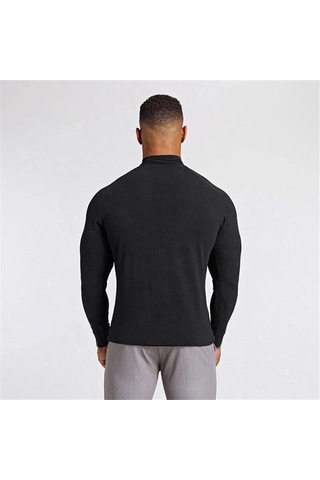 Beyaz Muscleguys Erkek Yüksek Boyun Slim Fit Spor Giyim Spor Vücut Geliştirme Nefes Uzun Kollu Ilkbahar Ve Sonbahar T-shirt