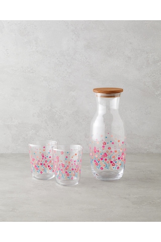 English Home Auro Cam 3 Parça Su Takımı 1000 Ml + 315 Ml Renkli Çok Renkli