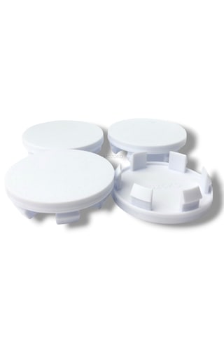 4'lü Set 58 Mm Dış Çap 55 Mm İç Çap Beyaz Logosuz Jant Göbeği Kapağı