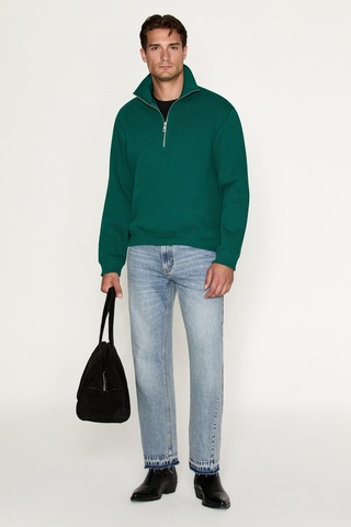 Grımelange Ceremıno Erkek Yarım Fermuarlı Yeşil Sweatshirt