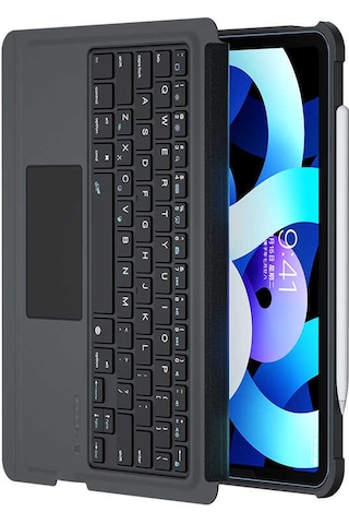 Apple Uyumlu iPad Air 11 2025 M3 Kablosuz Klavyeli Kılıf Benks Multifunctional Siyah