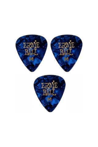 Ernie Ball P09166 Pearloid Medium Mavi Gitar Pena 3 Adet 0,72mm