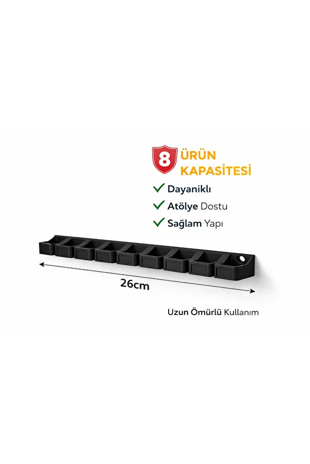8 Li Pense & Yan Keski Askı Aparatı Duvar Tipi Düzenleyici 26 Cm -