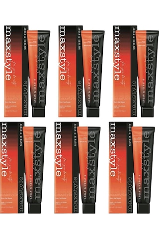 Maxstyle Sps358 Argan Ve Keratin 2025/06.22 Patlıcan Moru 60 Ml 6 Adet Saç Boyası Oksidansız