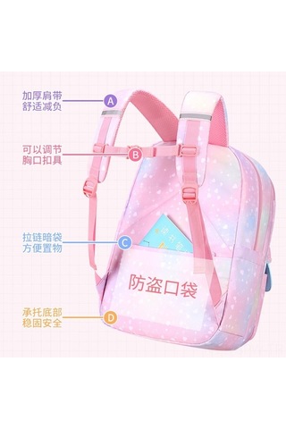 Didadodo Kızlar İçin Hafif & Büyük Kapasiteli Prenses Sırt Çantası - Mor Mor Kırmızı Versiyon Mor