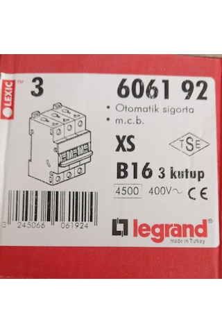 Legrand 3x16a B Tipi Otomat 4,5ka Legrand 3x16a B Tipi Otomat 4,5ka