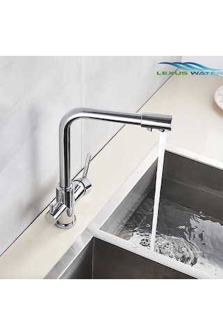 Lexsa Water Su Arıtma Cihazı 3 Yollu Musluk-Arıtmalı Çıkışlı Eviye Bataryası