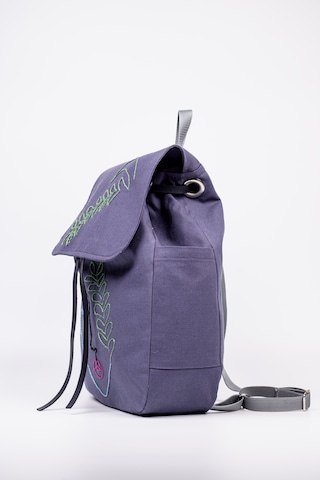 Fabric Craft Bag Sırt Çantası Nakışlı Duck Kumaş İçi Astarlı 38x40 Cm Mor