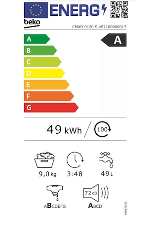 Beko CMXD 9120 S 1200 Devir 9 KG Çamaşır Makinesi