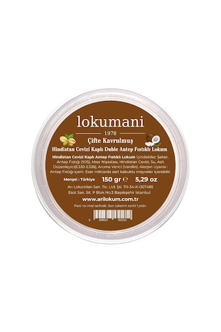 Lokumani Hindistan Cevizi Kaplı Çifte Kavrulmuş Duble Antep Fıstıklı Lokum 150 Gr 38'li Paket