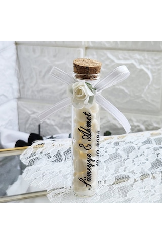 Kalp Şekerli Tüp Şişe Söz Nişan Nikah Hediyelik 30 Adet