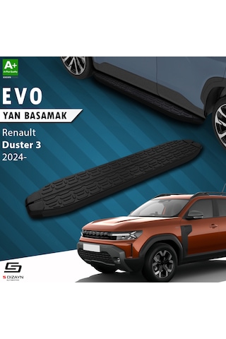 S-dizayn Renault Duster 3 Evo Siyah Yan Basamak 183 Cm 2024 Üzeri A+ Kalite