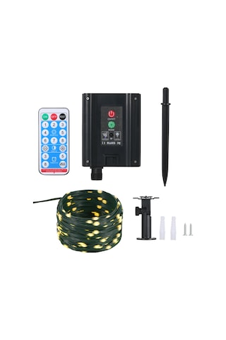 Yifomall 200 Led Güneş Enerjili Işık Süsü, Ip67 Su Geçirmez, 1200mah Batarya, Uzaktan Kumandalı, 8 Işık Modu, 20 Metre, Isı Beyazı