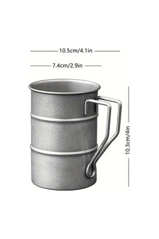 Createtech Altın Açık Retro Kupa, Vintage Kamp Kahve Kupa 500ml Altın