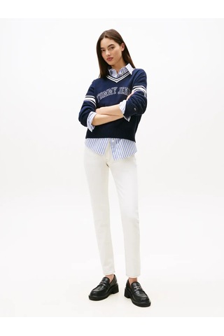 Tommy Hilfiger Lucy Mr Slım Dı4192, 1d0 Beyaz Kadın Kot Pantolon