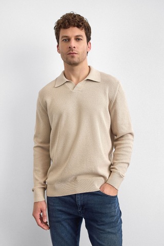 Back & Bond Erkek Polo Yaka Kazak B35w40029 114 Bej Bej