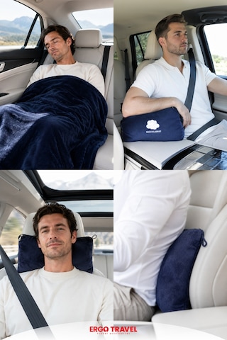 Viscofoam Ergo Blanket Yastığa Dönüşen Katlanabilir Seyahat Battaniyesi – Araç, Uçak, Otobüs ve Kamp İçin 160x110 cm Lacivert | Ergo Travel