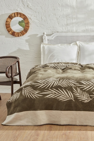 Karaca Home Leaf Çift Kişilik Pamuk Battaniye Haki 200.22.04.0207 Haki