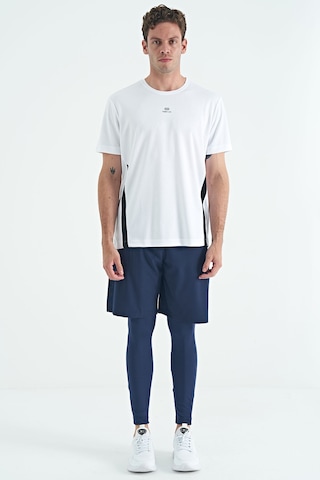 Tommy Life İndigo Logo Baskılı Yüksel Bel Slim Fit Aktif Spor Erkek Tayt - 84989 İndigo