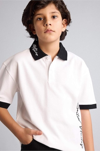 Defacto Oversıze Polo Yaka Pike Kısa Kollu Polo Tişört Erkek Çocuk G8669a826smwt34 Beyaz-wt34