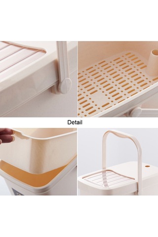 Sones Ofis Plastik Çay Artığı Kovası Çay Atık Kovası İtmeli Kapaklı Taşınabilir Çöp Kutusu, Stil: 10l Diğer