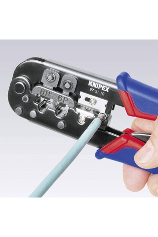 Knipex Sıkma Pensesi, Western Tıpalar İçin, Parlatılmış, Çok Bileşenli Manşonlu 190 Mm 97 51 10