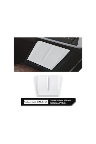 Honeybeeshop Tesla Model X S 2022 2024 İçin Silikon Pedal Kaymaz Sarj Merkezi Konsol Aksesuarı Doku Detaylı Nötr Gri
